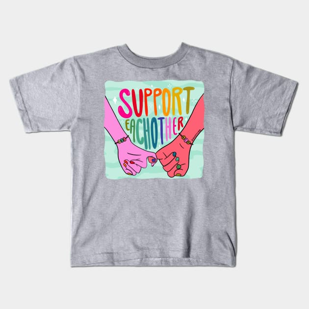 Support Each other Kids T-Shirt by Doodle by Meg